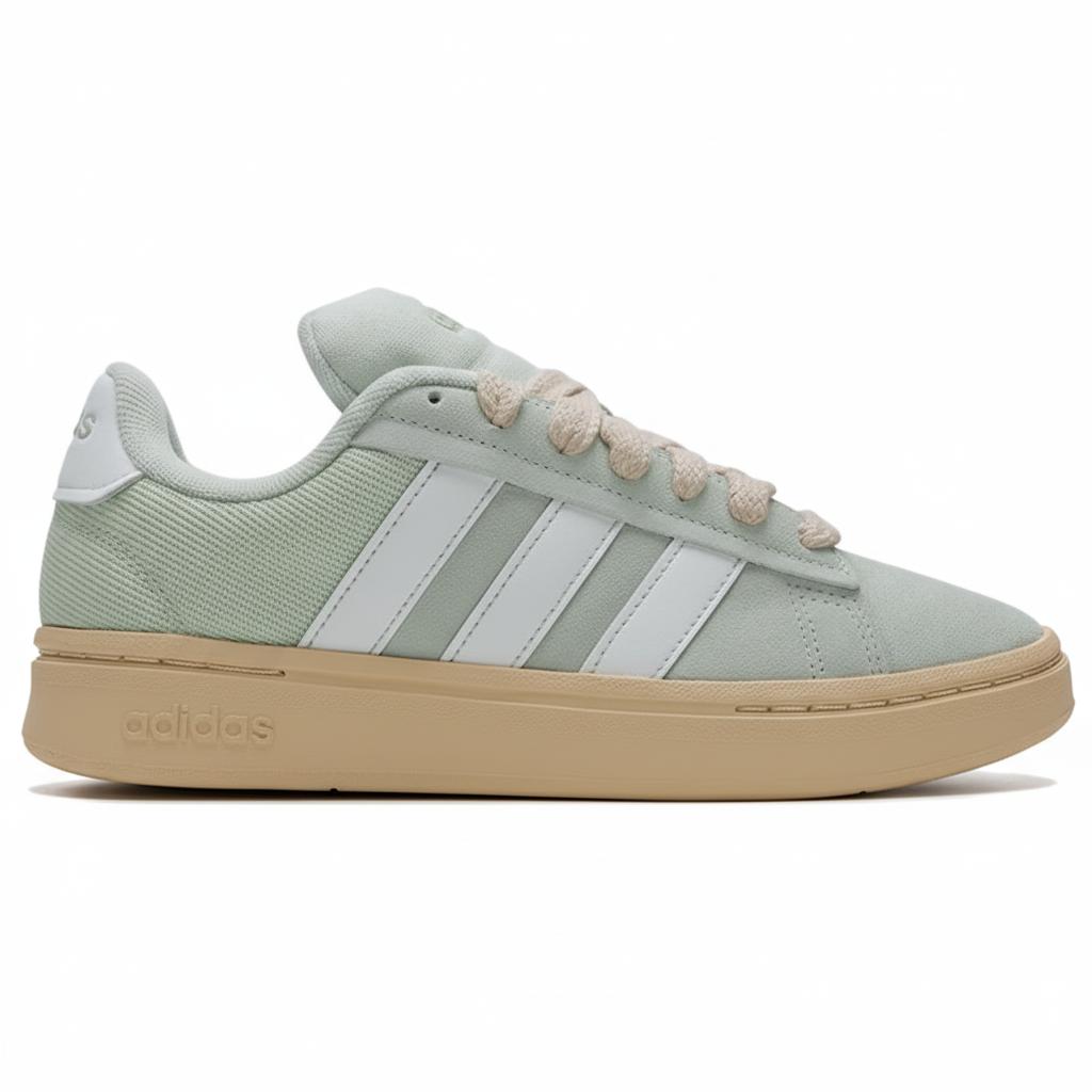 Adidas Grand Court Alpha 00S Fabric Synthetic Leather Comfortable Versatile Low-Top Sneakers Women sneakers Light-Green IH1350