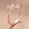 JONNEIC Four-Leaf Clover Lucky Silver Plated Ring
