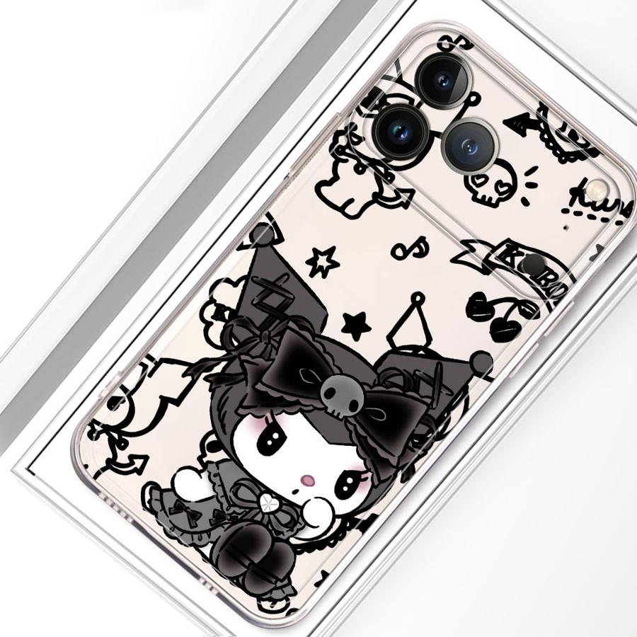 

Крутой чехол Sanrio Kuromi для iPhone 17 Pro Max 14 Plus XR 7 8 11 15 13 Pro XS Max 12 Mini Air 16 Мягкая крышка для телефона iPhone 15 Pro Max