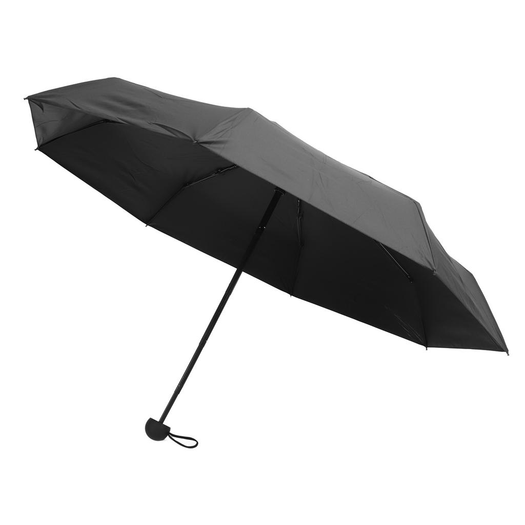 Small 5 Folding Umbrella Pocket Capsule Umbrella Black Umbrella for Rain Shine Dual Use