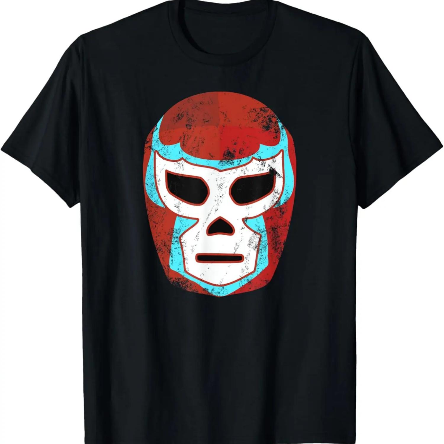 Wrestling Lucha Libre Luchador Mask Retro Throwback T-Shirt S чёрный