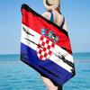 Asciugamano da Spiaggia in Microfibra Orgoglio del Calcio Croato, Leggero e Asciugatura Rapida, per Viaggi Estivi, Essenziale da Spiaggia, Piscina