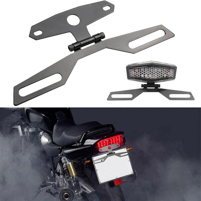 Vehicle License Holder Universal Adjustable Fold License Plate Tail Light Holder Motorbike License Plate Holder Bracket