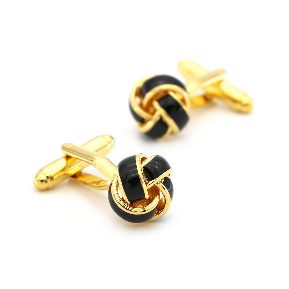 Black Cufflinks For Men Fashion Knot Design Top Quality Copper Sale Cufflinks Whoelsaleretail