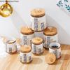 Bamboo Lid Storage Jar Ceramic Airtight Jar Kitchen Supplies Storage Tank Organizer Food Storage Containers Spice Jars Tea Caddy