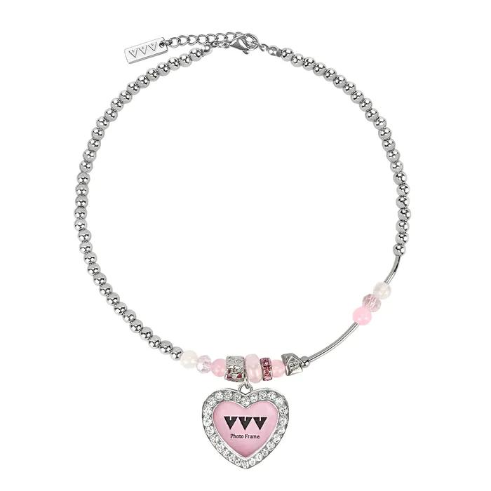 Pop Star Cubic Heart Bead Surgical Necklace