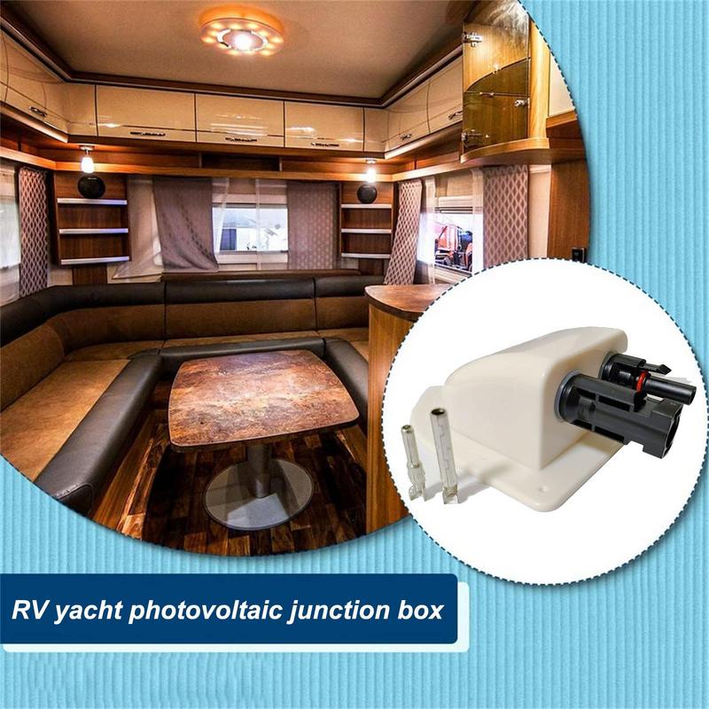 RV Doppelkabel-Einführungsverschraubung Solarpanel Dachkabel-Einführungsverschraubung Kabel Wohnmobil Weiß Doppelloch RV Yacht Autozubehör