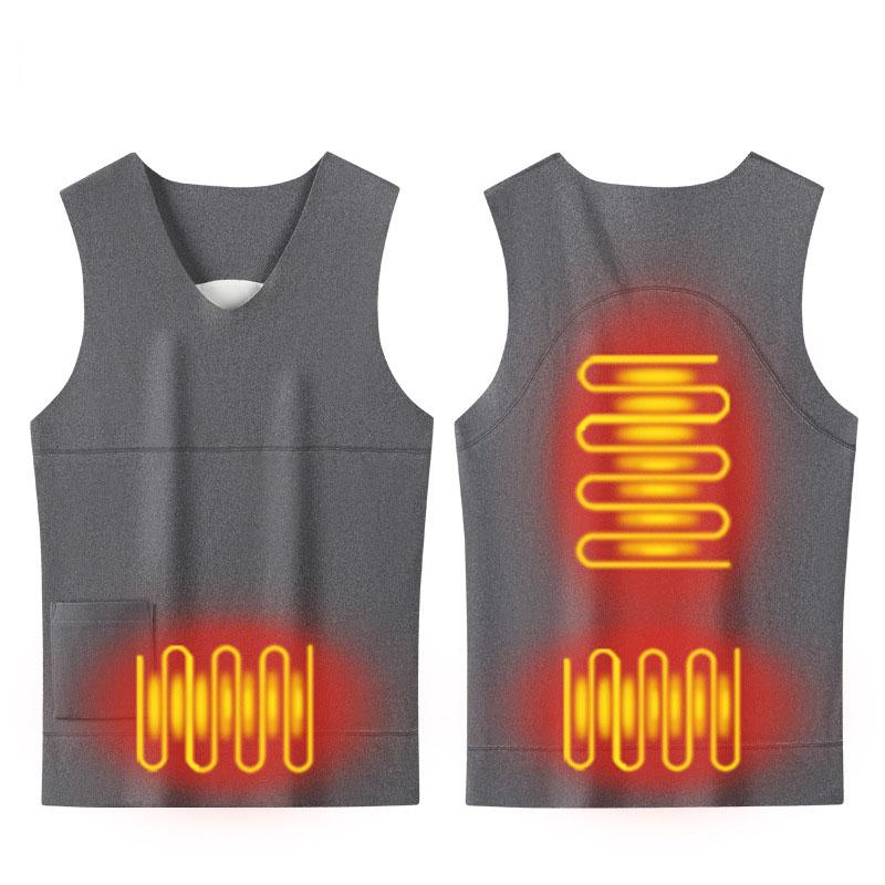 

Heated Jacket Women Warm Seamless Vest USB Self Heating Jacket Ski Camping Hiking Heated suede Winter Clothes Washed L сірий