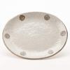 Mino Ware Polka Dot White Karatsu Oval Plate K52025