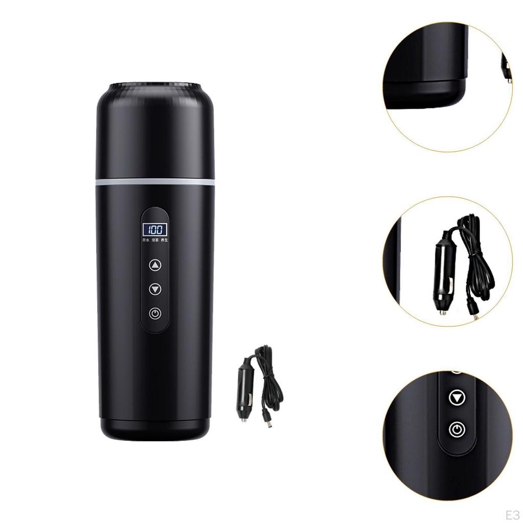 Biloppvarming Reisekopp 12V/24V Bærbar vannkoker for kaffemelk te