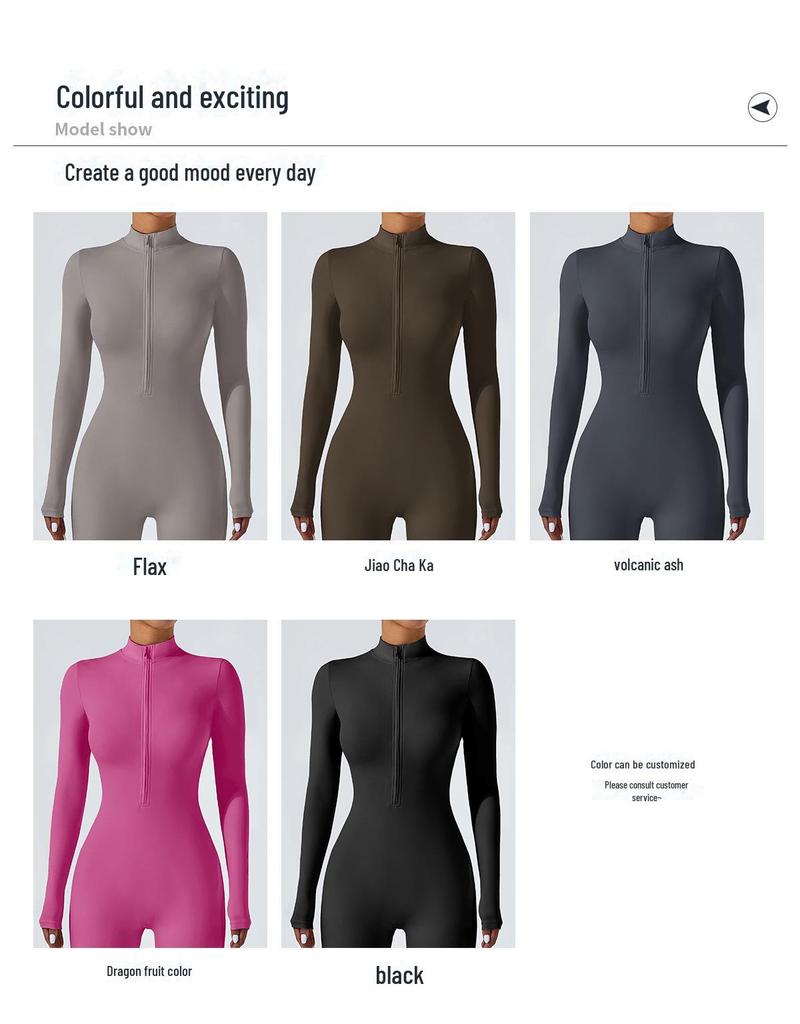 Langarm-Yoga-Jumpsuit für Damen mit hoher Intensität zum Laufen