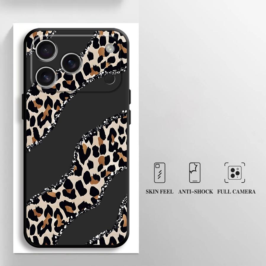 Minimalist Leopard Print Case for Apple iPhone 17 Pro Max XR XS MAX 12 16 13 14 11 Air 15 Pro 7 8 Funda Phone Cover