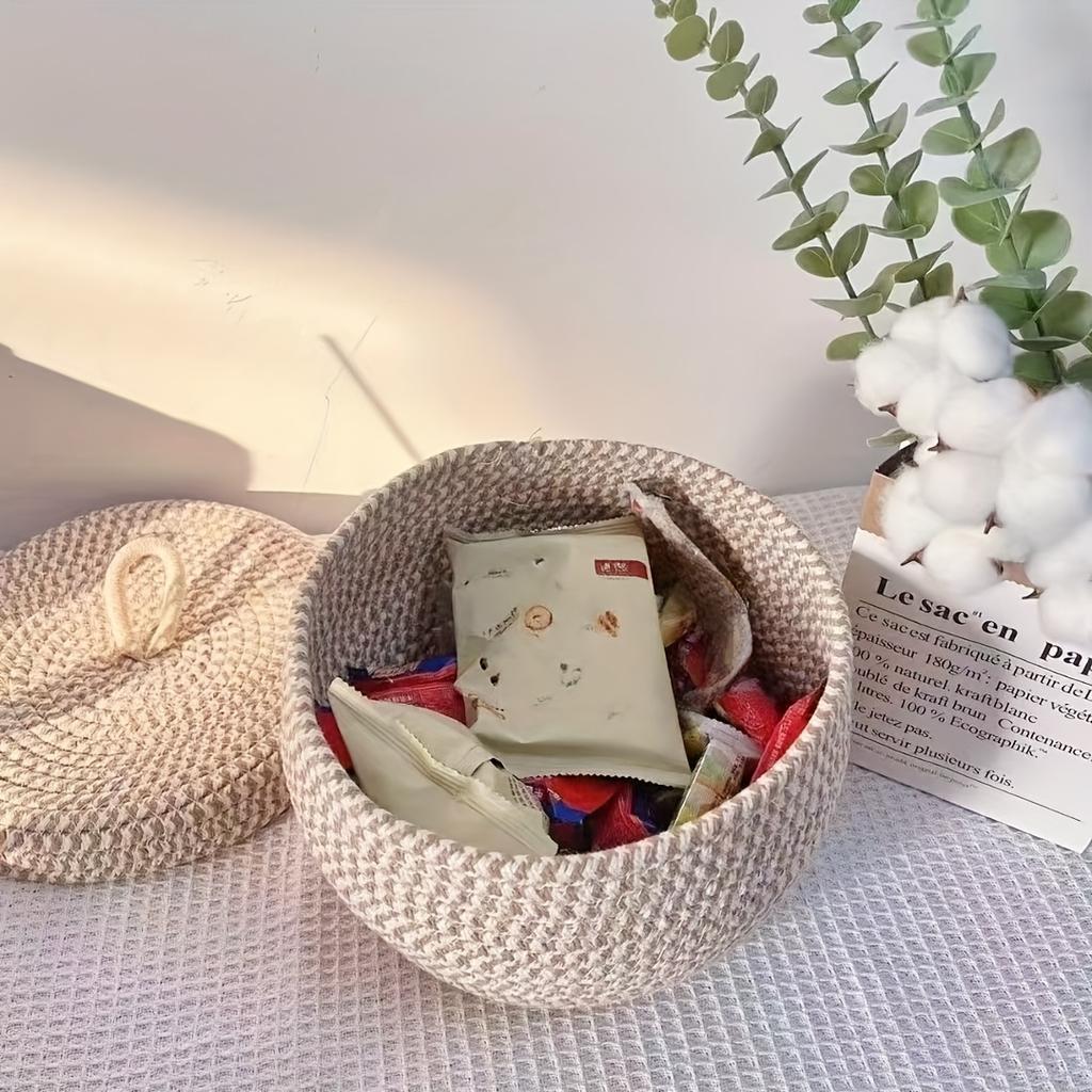Christmas Home Essentials, Handmade Woven Storage Baskets with Lids, Healing Cluttered Christmas Corners, Gift Boxes for Organizing Gifts/decorative