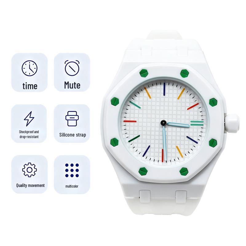 2026 AR Edition Octagonal Silicone Quartz Watch - Fashionable, Drop-Resistant, Waterproof