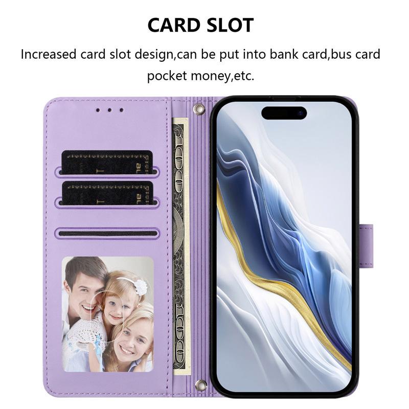 Applicable iPhone17promax iPhone leather case17AiR Heart-shaped cat flip cover card holder15Pro Protective Sleeve