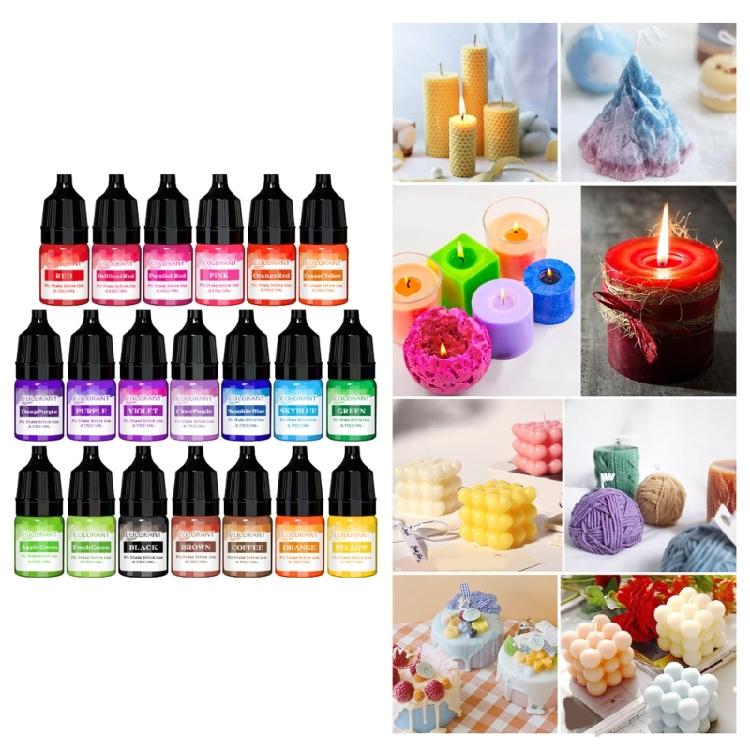 Kerzenfarbe für die Kerzenherstellung Hochkonzentrierte Flüssige Kerzenfarbessenzen Handgefertigte Bastelartikel Harzpigment 5ml/Flasche