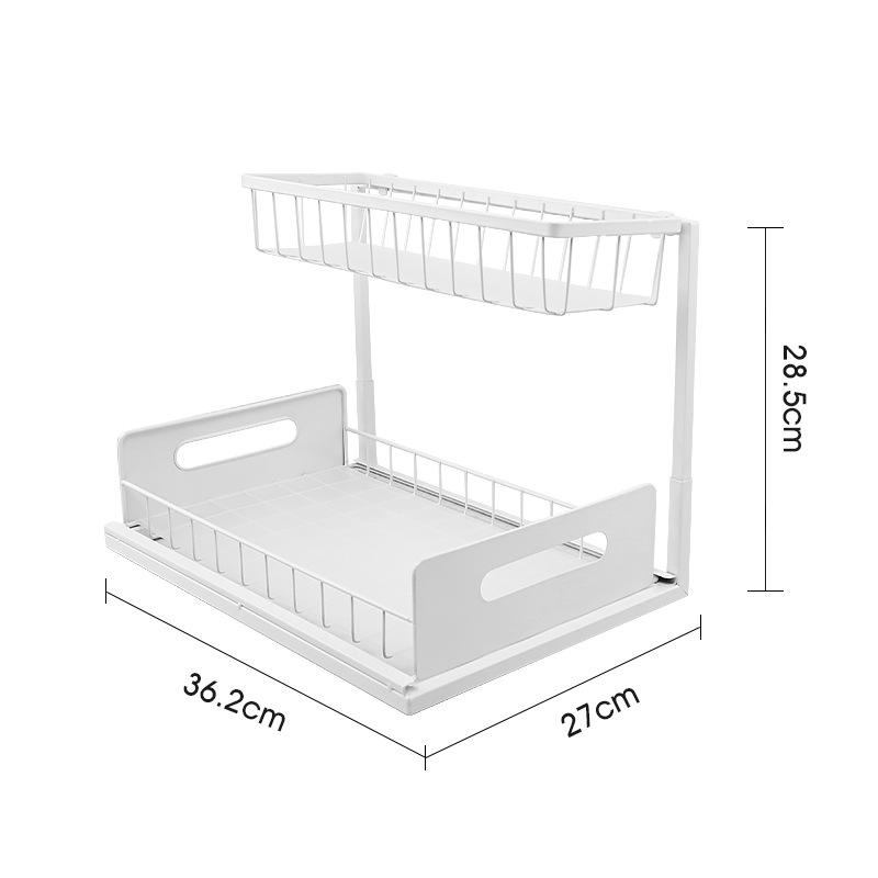 1/2pcs 2-layer sliding sink cabinet, drawer pull-out cabinet, multi-purpose sink storage seasoning rack - ample storage space