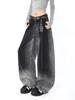 Women's Autumn Retro Gradient Wide-Leg Jeans