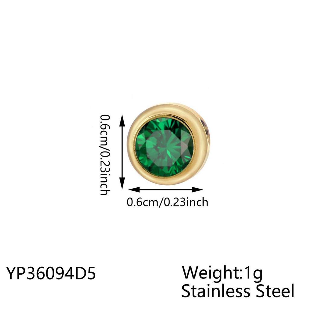 Stainless Steel Rhinestone Inlaid Necklace and Bracelet DIY Round Pendant Charms