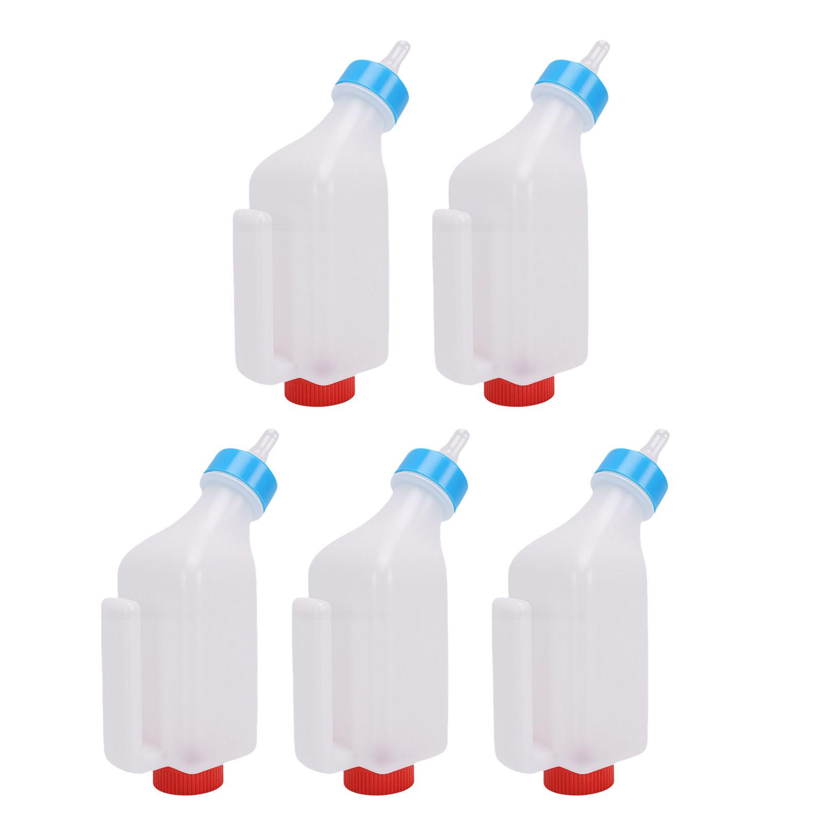 

5 PCS Lamb Feeding Bottle Thickened Goat Feeder Bottle with Pacifier Hanging Handle for Livestock 500ML