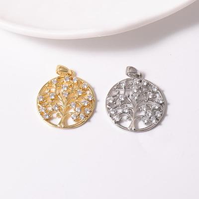 Gold-Plated Zirconia Tree of Life Pendant Necklace for Women - Niche Light Luxury
