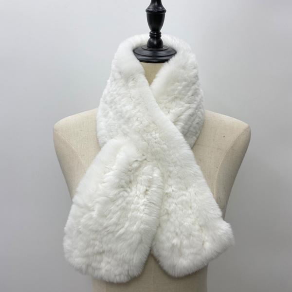 Rex Rabbit Fur Knitted Scarf Foulard Fashion Solid Shawls Rectangle Scarves for Ladies Winter Warm Real Fur Shawls