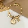 Light Luxury Goods Women Watch Pendant Round Dial Quartz Wristwatch Delicate Bracelet Watches Waterproof Luxury Ladies Gift