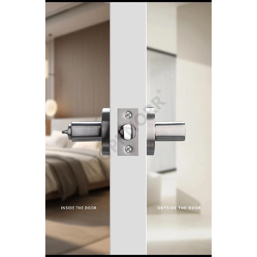 304 Stainless Steel Ball Lock Indoor Wooden Door With Key Bathroom Door Handle Household Silent Thickened Anti-theft Door Lock