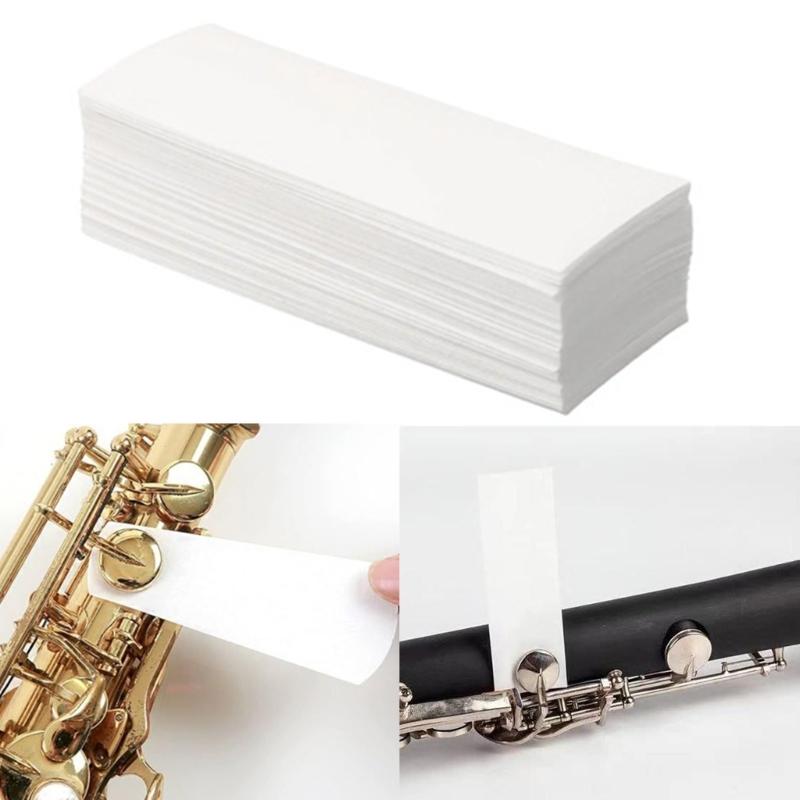 100pcs Woodwind Mouthpiece Pad AntiSticky Button Drying Absorbent Cleaner Paper