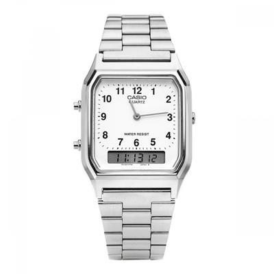 Aq 230a 7bhdf  Aq 230a 7b  Analog Digital Square Vintage Retro Public Metal Watch