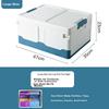 Youjialiangpin Plastic Folding Storage Box for Books And Clothes Organization, 27L Blue And White, 1 Piece