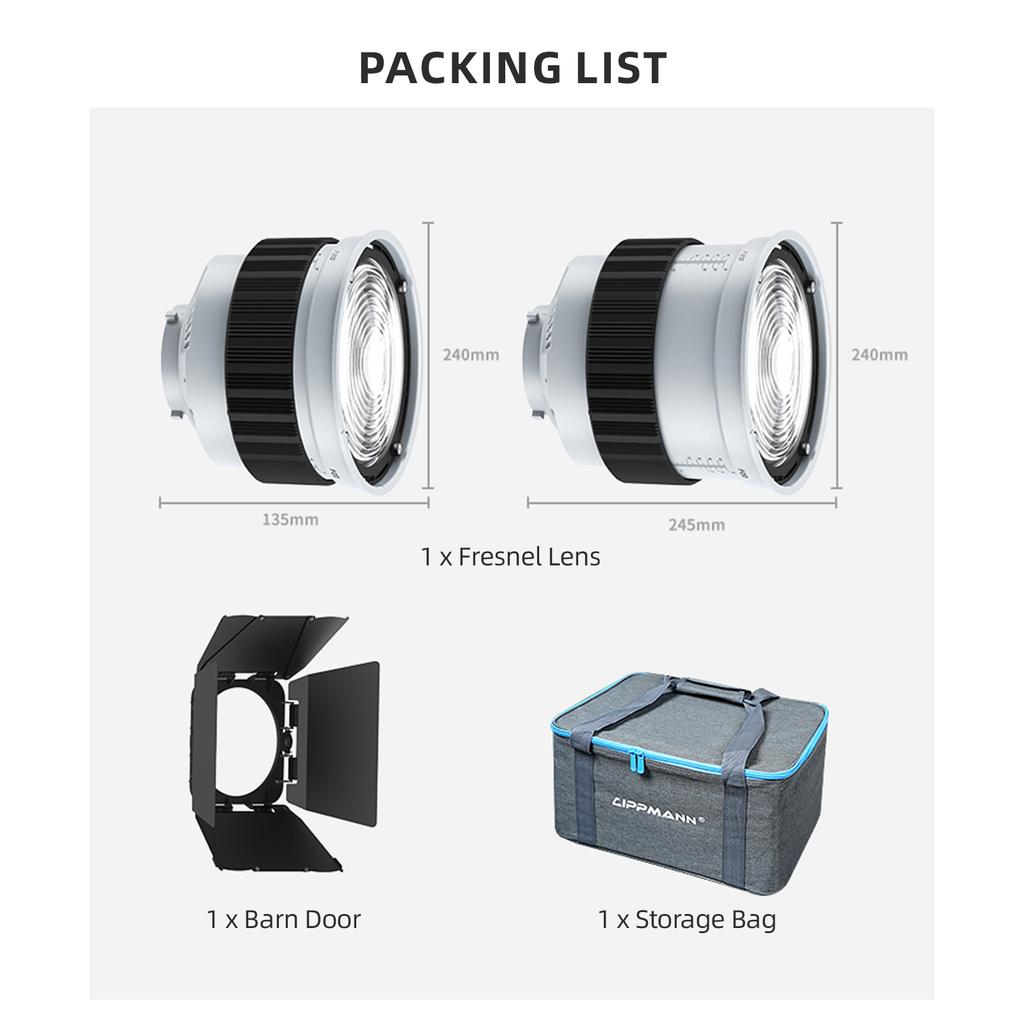 LIPPMANN F20 9 İnç Fresnel Lens Bowens Montajı 10 derece - 45 derece Optik Odaklama Adaptörü 10 Kat Daha Parlak