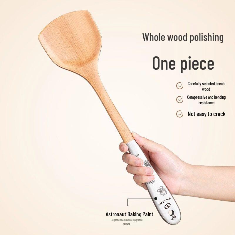 Beech Wood High-Temperature Resistant Spatula Set for Non-Stick Pans