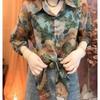 Fashionable Retro Printed Chiffon Blouses 2024 Summer New Women's Polo Neck Button Loose Simple Commute 3/4 Sleeve Shirts Tops