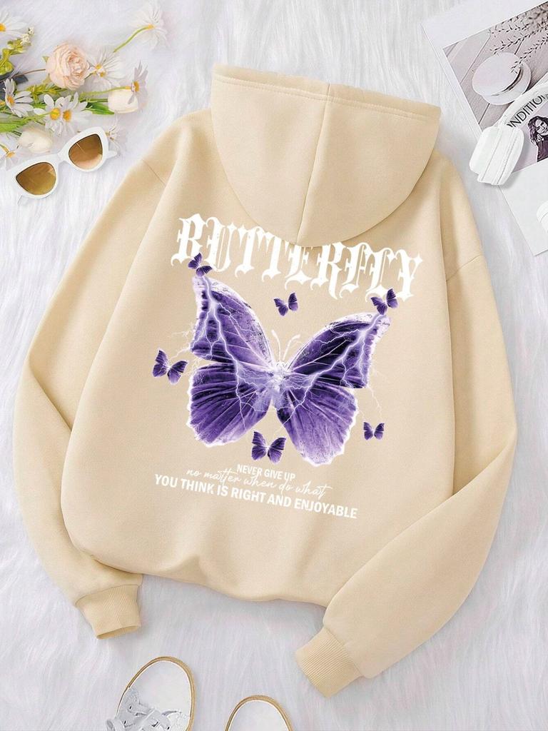 Autumn Men'S Avant-Garde Butterfly Print Soft And Comfortable Hoodie Outdoor City High Street Hoodie