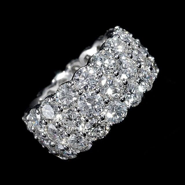 

Роскошные модные обручальные кольца для невесты, 3 ряда, с кубическим цирконием, эффектные аксессуары для женщин, ювелирные изделия для танцевальной вечеринки 9