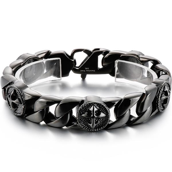 Religious Cross Bracelet for Man Retro Stainless Steel Men's Bracelets & Bangles Jewelry Mannen Armbanden Gentlemen Party Gifts