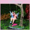 Couple Fairy Flower Garden Resin Art Decor With Swing For Gift Collectible
