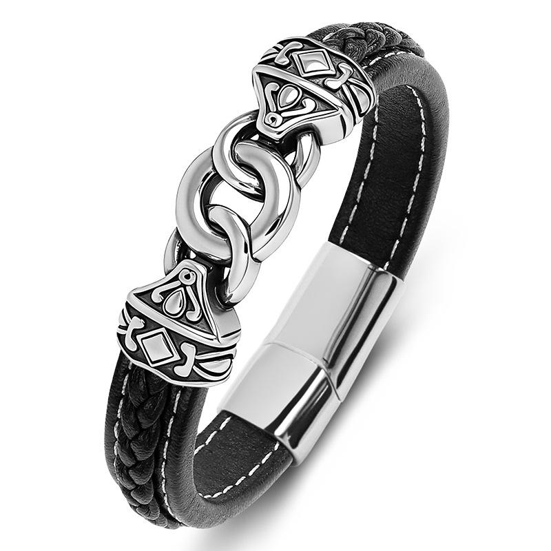 2026 Classic Totem Chain Bracelet, Men s Retro Multi-Colored Leather Bracelet 16.5CM