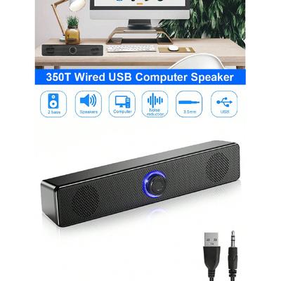 Linkstyle Computerlautsprecher, Stereo- und geräuschlose Soundbar für PC, Desktop, Laptop, Tablet, Pad, CD-Player, Stromversorgung über USB
