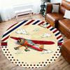 1pc airplane clouds Round Chair mat office Area Rug - Non-Slip, Floor Mat for Office, Bedroom, and Indoor Decor p127239