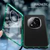 Dwustronne przezroczyste szkło hartowane magnetyczne etui z klapką do Redmi Note 15 Pro Plus 14 Pro Poco M8 Pro Metalowa rama odporna na wstrząsy osłona