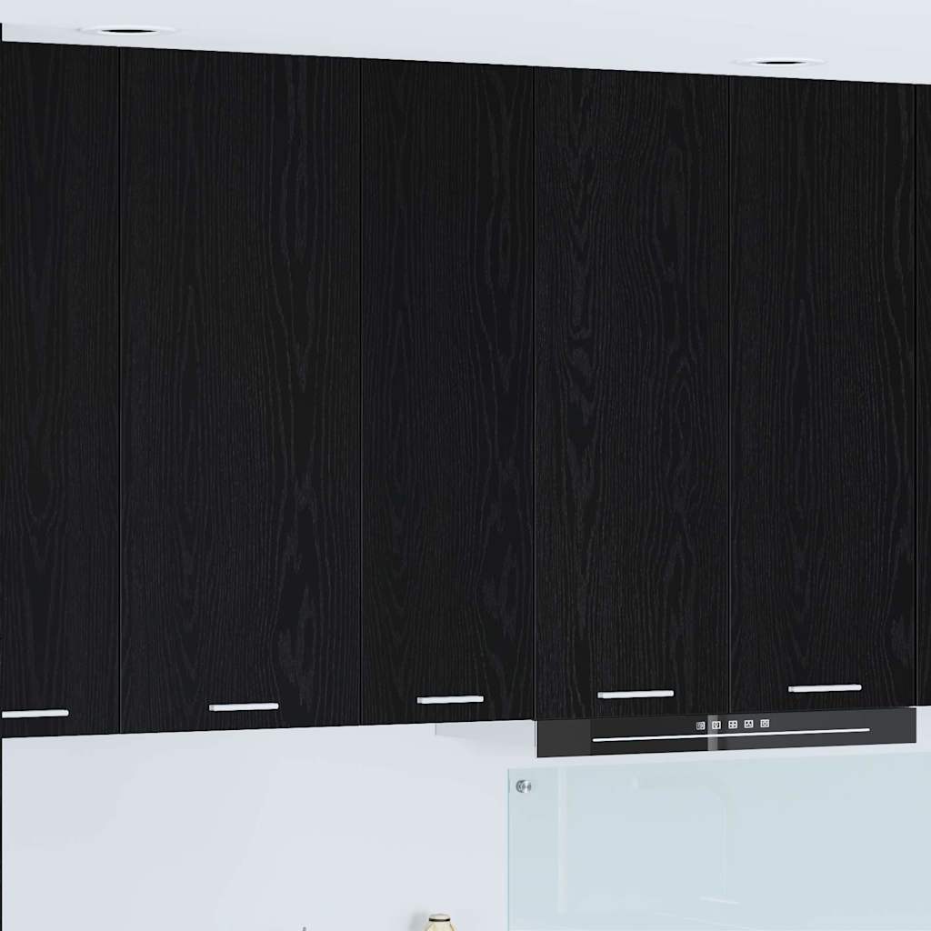 Hanging Cabinet with Storage Black Oak Effect 30 x 31 x 100 cm