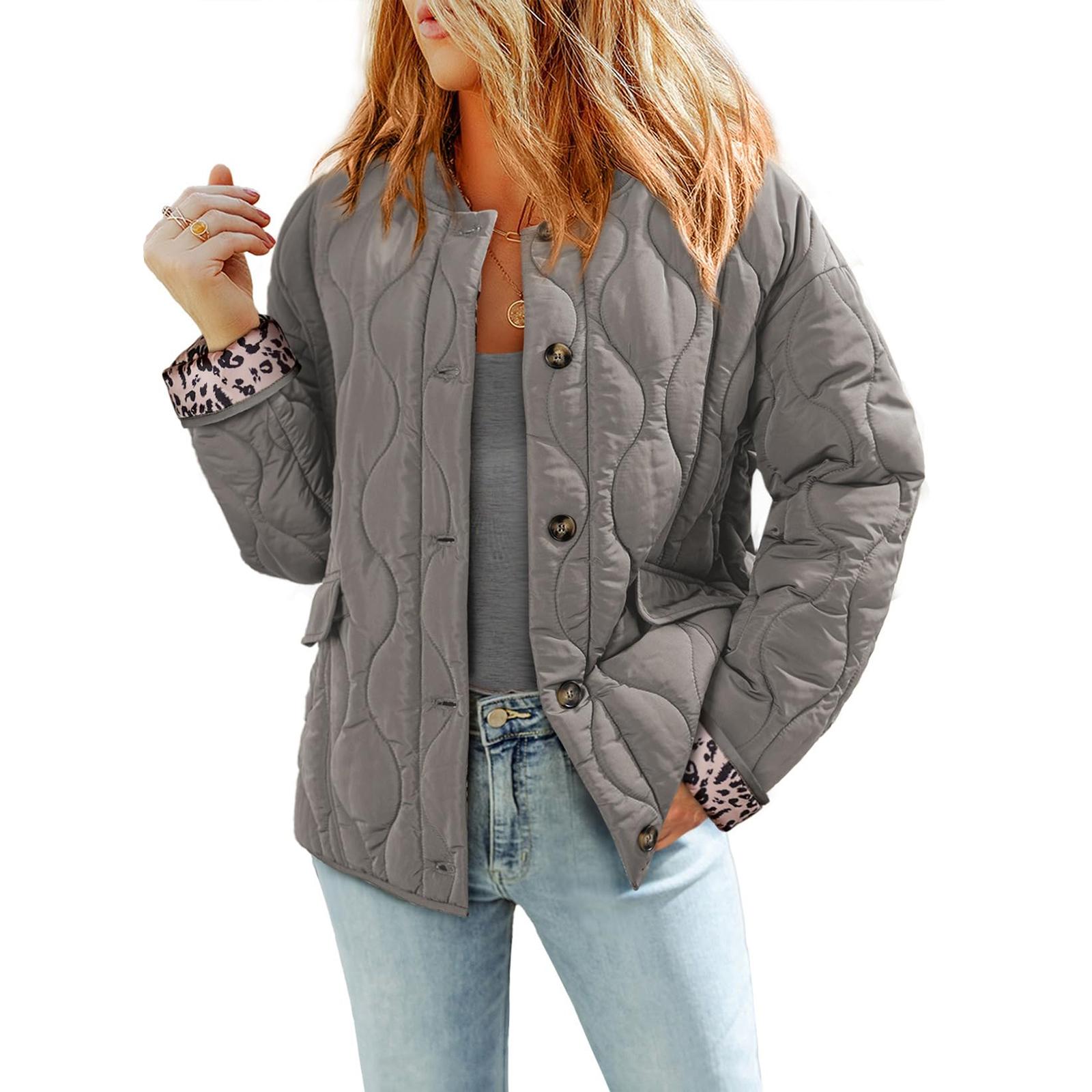 

Женская модная повседневная плюшевая куртка на пуговицах с длинным рукавом и круглым вырезом S