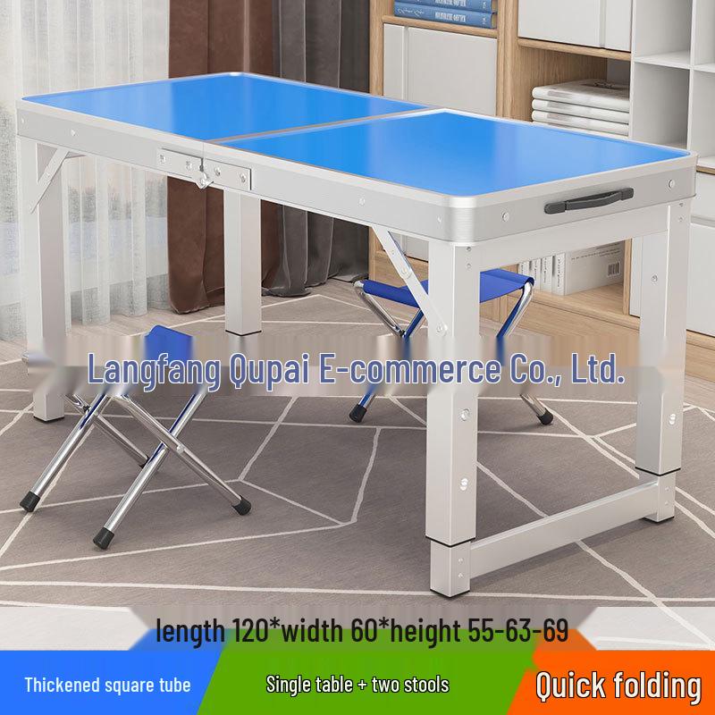 Portable Foldable Aluminum Camping Table and Chairs for Outdoor, Night Market, and Picnic Use