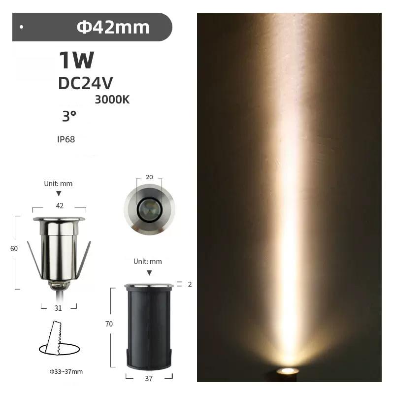 Kleine Wasserdichte Untergrundleuchten Edelstahl-Lampenkörper 2W Eingebaute LED Gartenweg-Spot Einbau-Untergrundleuchte DC24V