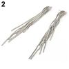 Women Party Cocktail Wedding Snake Chain Tassel Dangle Post Back Linear Earrings