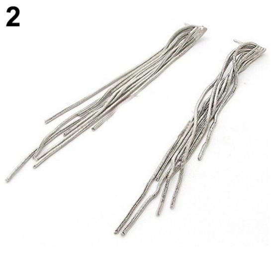 Women Party Cocktail Wedding Snake Chain Tassel Dangle Post Back Linear Earrings