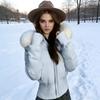 Cappotto invernale da donna in cotone con colletto in pelliccia sintetica, vestibilità slim, spesso, caldo, con cappuccio, parka