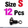 MNFT 12Pcs Fishing Swivels 3 Way Brass Alloy Cross-line Rolling Fishing Swivel Crane Tackle Connector Size L M S